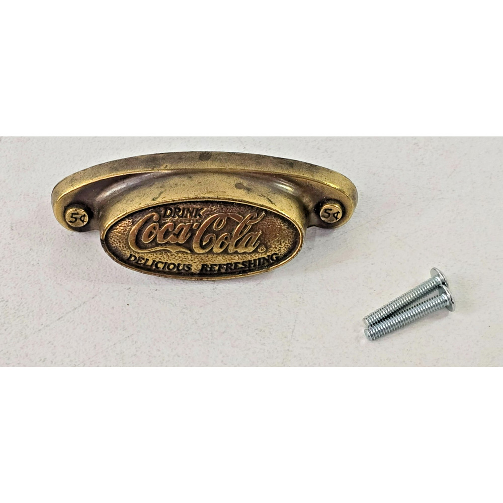 Vintage 3.5" Metal Coca Cola Bottle Draw / Cabinet Hardware Pull Handles